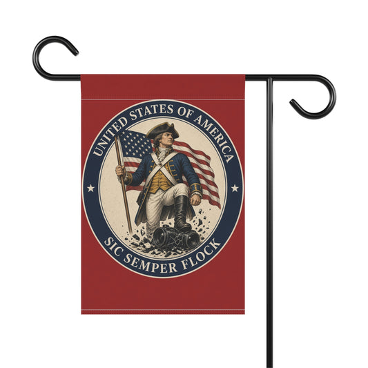 Sic Semper Flock Garden Flag — Patriot