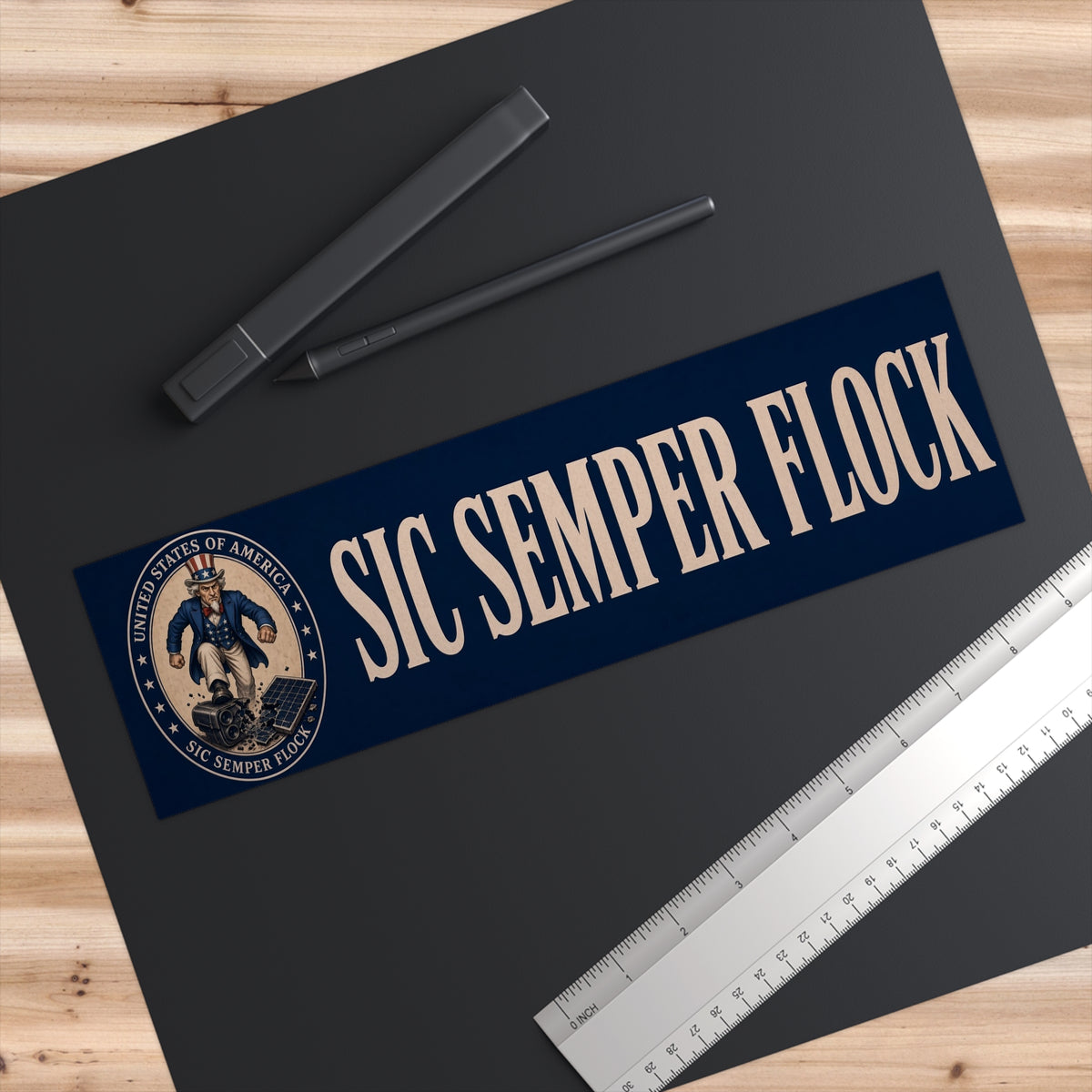 Sic Semper Flock Bumper Sticker