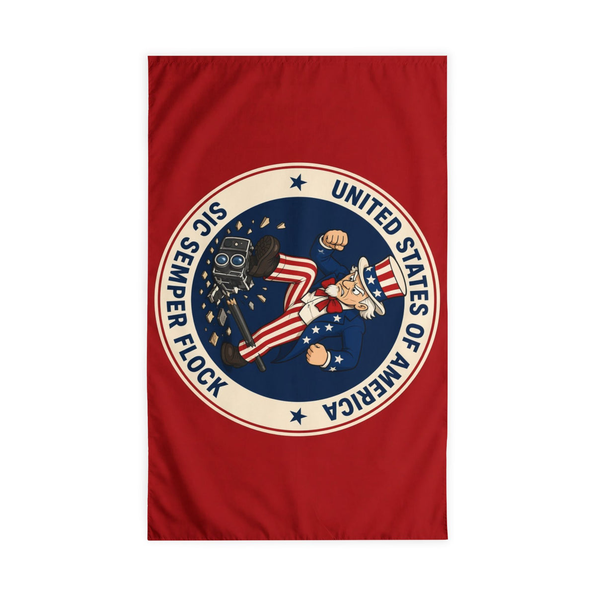 Sic Semper Flock House Flag — Uncle Sam Red
