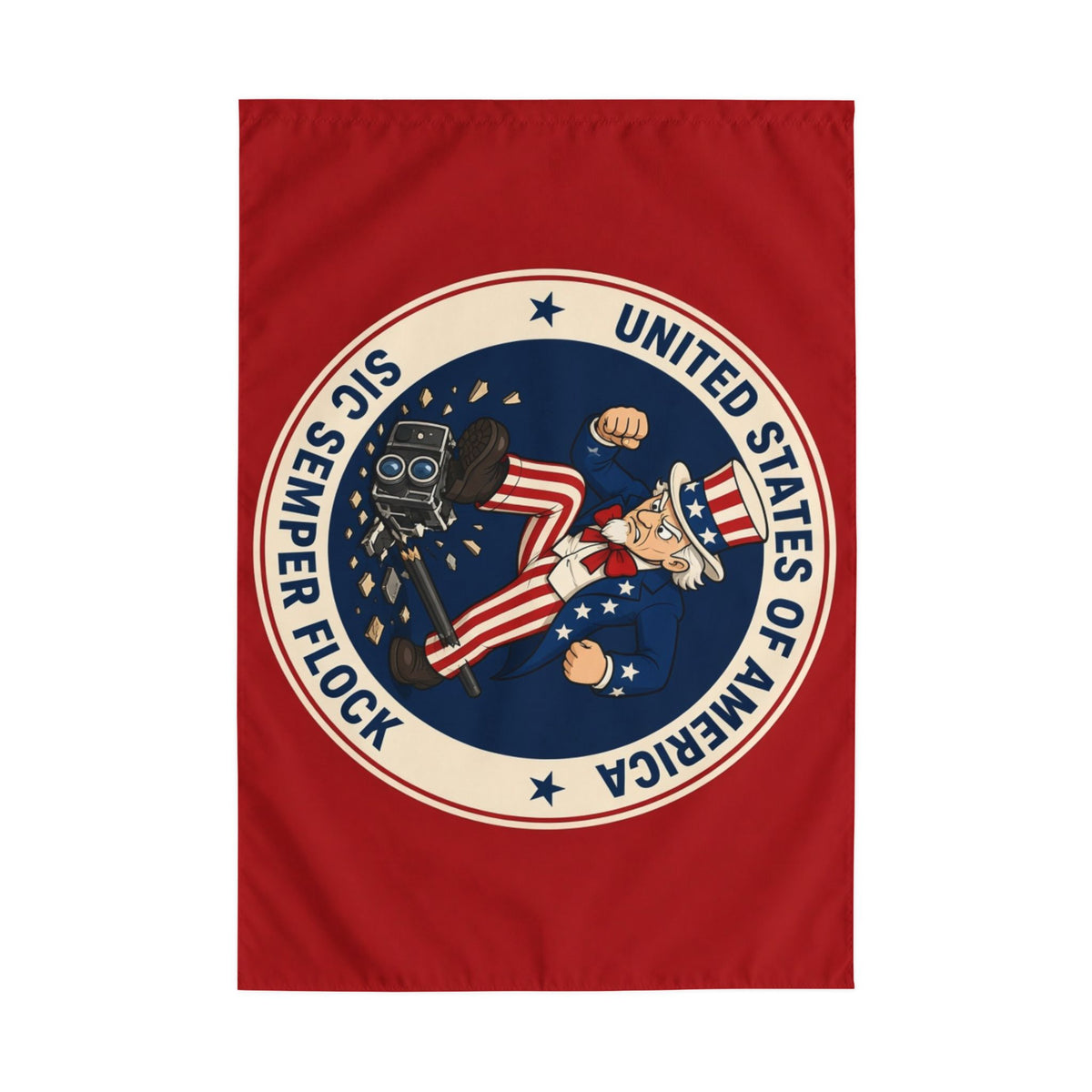 Sic Semper Flock House Flag — Uncle Sam Red